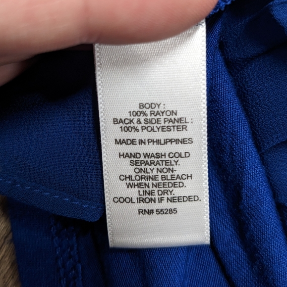 Express Royal Blue Crinkle Cut Back Top - Picture 5 of 7